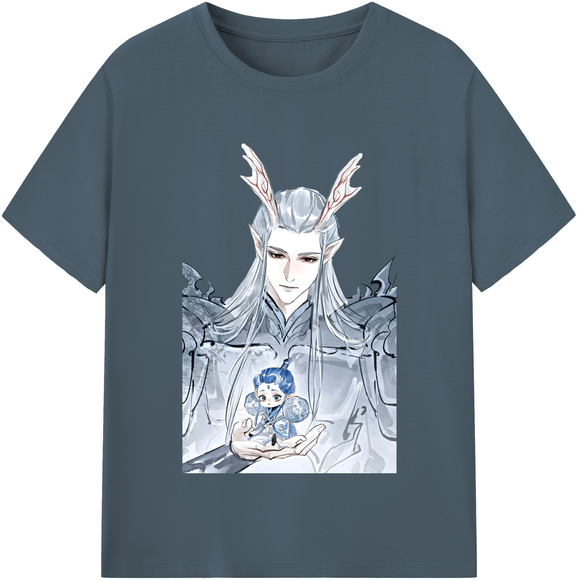 （画像用） Ne Zha 2 ナタ 魔童の大暴れ 綿100％半袖Tシャツ（フロントプリント）